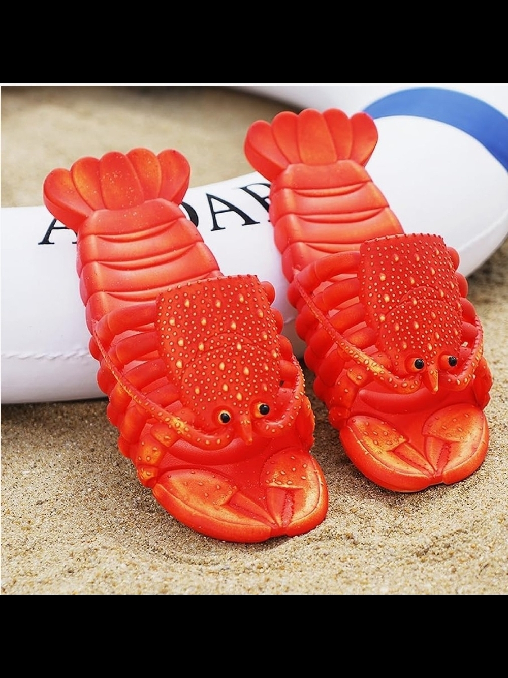 NWT Lobster-Design Red Beach Sandals.